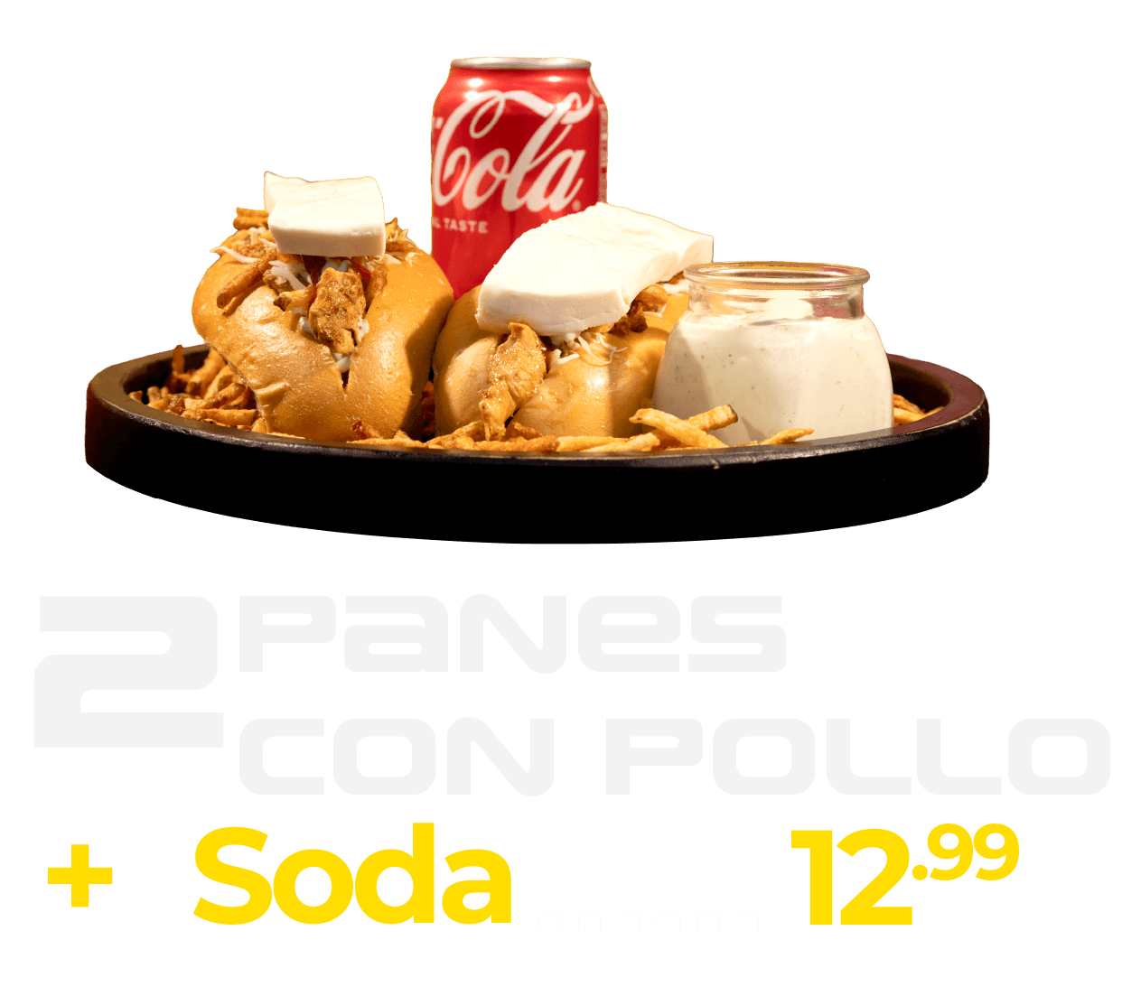 Combo destacado: 2 panes con pollo y refresco