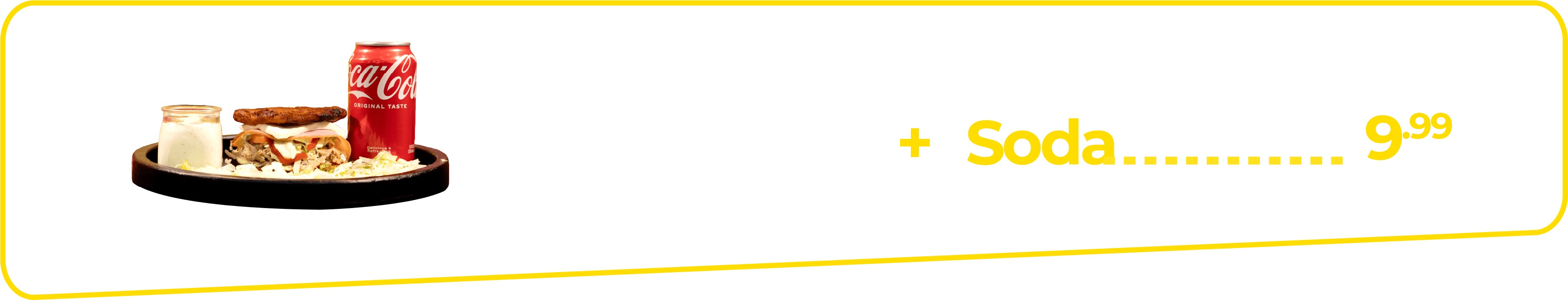 Patacón personal de pollo con refresco
